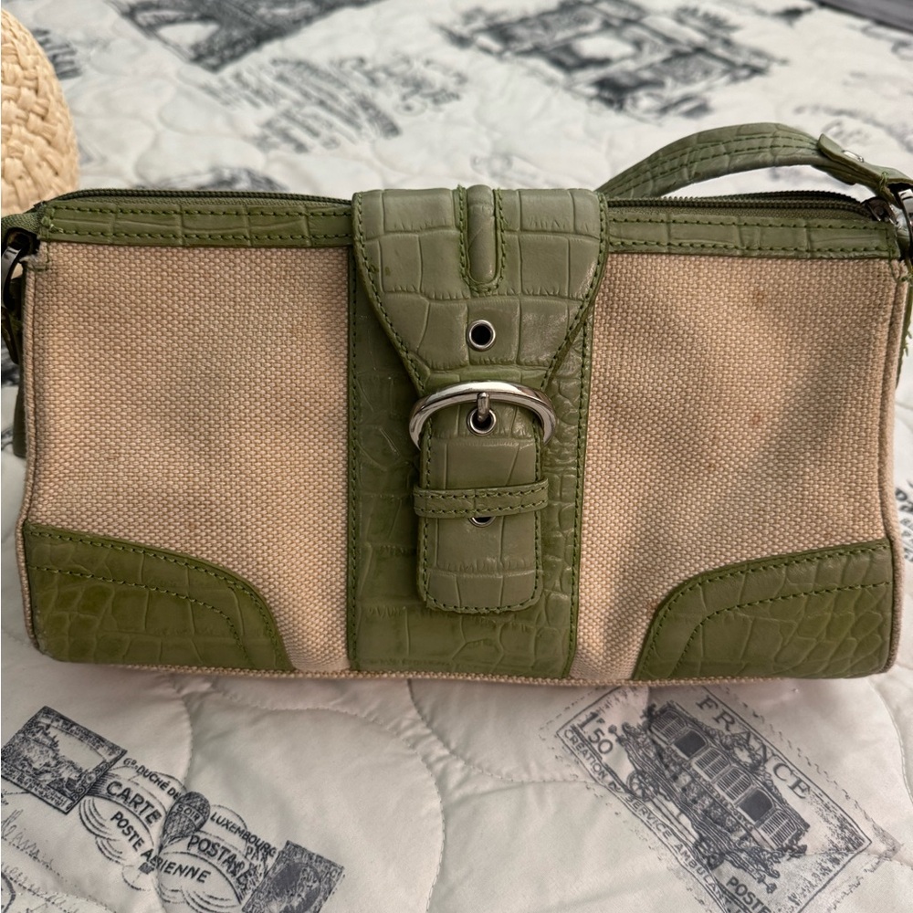 Green and Cream Women's Bag